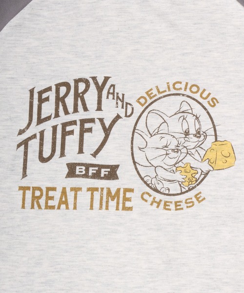 Tom＆Jerry（トムアンドジェリー）の「2026SS Tom and Jerry/トムとジェリー ビンテージデザイン キャラクタープリント ラグラン5分袖Tシャツ（Tシャツ/カットソー・レディース・グレー系その他/クリーム/ホワイト系その他/グレー系その他2・L/M）」の22枚目の写真