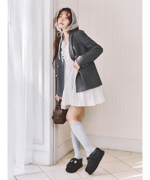LILY BROWN(リリーブラウン)の「コットンレースミニワンピース(ワンピース・レディース・ブラック/ミント/ホワイト・F)」の5枚目の写真