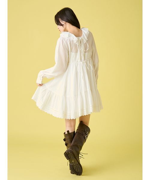 LILY BROWN(リリーブラウン)の「コットンレースミニワンピース(ワンピース・レディース・ブラック/ミント/ホワイト・F)」の6枚目の写真