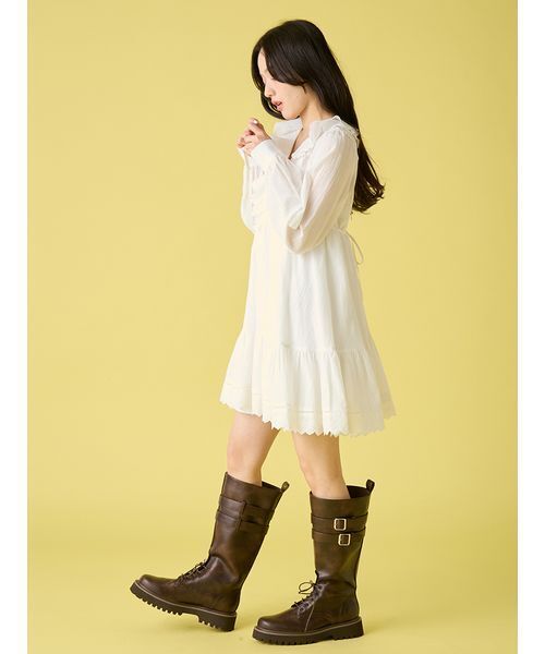 LILY BROWN(リリーブラウン)の「コットンレースミニワンピース(ワンピース・レディース・ブラック/ミント/ホワイト・F)」の7枚目の写真
