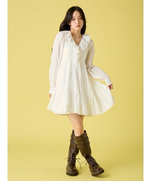 LILY BROWN(リリーブラウン)の「コットンレースミニワンピース(ワンピース・レディース・ブラック/ミント/ホワイト・F)」の14枚目の写真