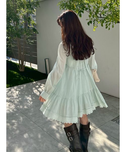 LILY BROWN(リリーブラウン)の「コットンレースミニワンピース(ワンピース・レディース・ブラック/ミント/ホワイト・F)」の16枚目の写真