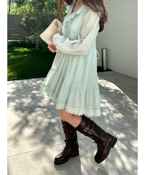 LILY BROWN(リリーブラウン)の「コットンレースミニワンピース(ワンピース・レディース・ブラック/ミント/ホワイト・F)」の17枚目の写真