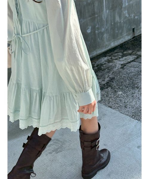 LILY BROWN(リリーブラウン)の「コットンレースミニワンピース(ワンピース・レディース・ブラック/ミント/ホワイト・F)」の18枚目の写真