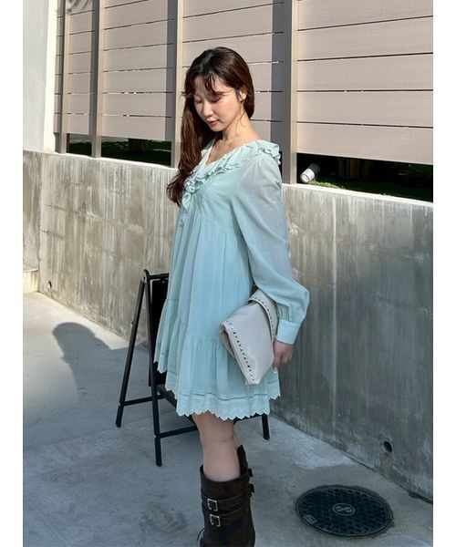 LILY BROWN(リリーブラウン)の「コットンレースミニワンピース(ワンピース・レディース・ブラック/ミント/ホワイト・F)」の19枚目の写真