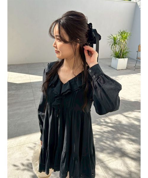 LILY BROWN(リリーブラウン)の「コットンレースミニワンピース(ワンピース・レディース・ブラック/ミント/ホワイト・F)」の21枚目の写真