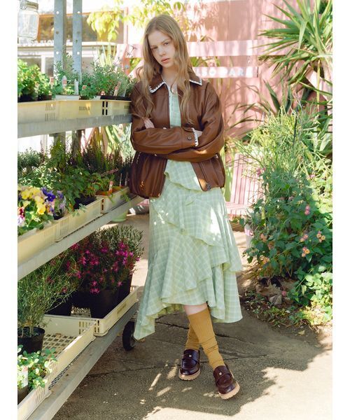 FURFUR（ファーファー）の「アシンメトリーヘムスカート（スカート・レディース・ブラック/グリーン/ピンク・F）」の5枚目の写真