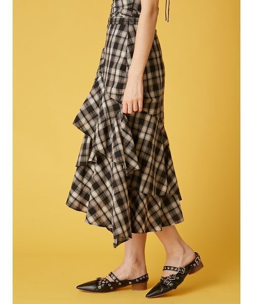 FURFUR（ファーファー）の「アシンメトリーヘムスカート（スカート・レディース・ブラック/グリーン/ピンク・F）」の11枚目の写真