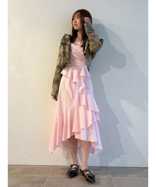 FURFUR（ファーファー）の「アシンメトリーヘムスカート（スカート・レディース・ブラック/グリーン/ピンク・F）」の18枚目の写真