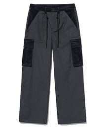 TAG CORDUROY CARGO PANTS - CHARCOAL