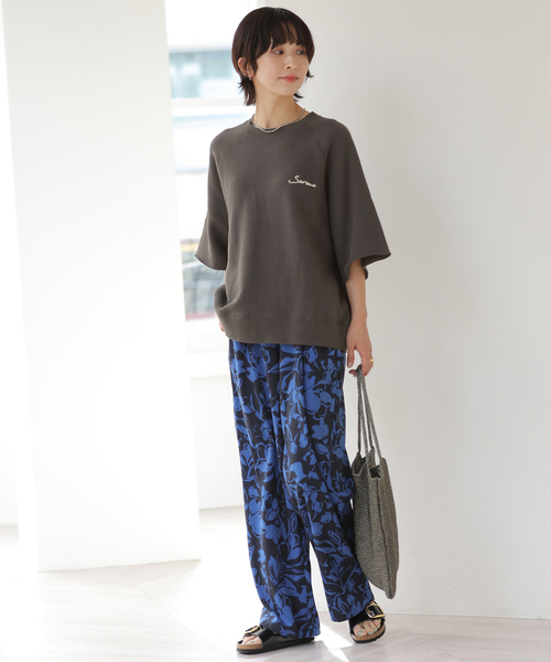 JOURNAL STANDARD relume（ジャーナルスタンダード　レリューム）の「ハーフスリーブ刺繍ロゴスウェット（スウェット・レディース・ネイビー/ブラック系その他/グレー・FREE）」の5枚目の写真