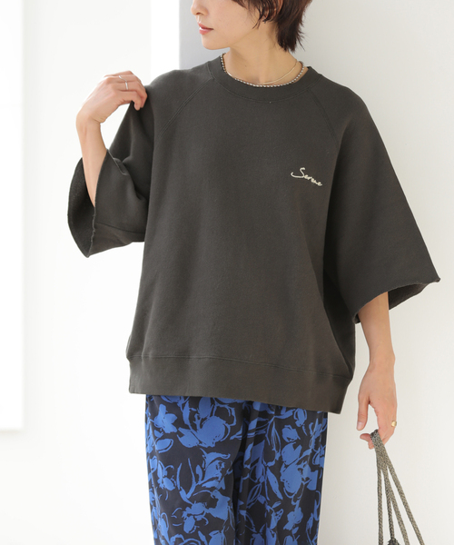 JOURNAL STANDARD relume（ジャーナルスタンダード　レリューム）の「ハーフスリーブ刺繍ロゴスウェット（スウェット・レディース・ネイビー/ブラック系その他/グレー・FREE）」の8枚目の写真