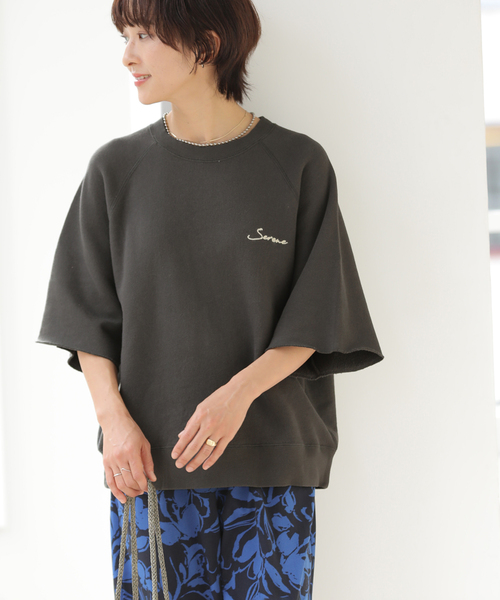 JOURNAL STANDARD relume（ジャーナルスタンダード　レリューム）の「ハーフスリーブ刺繍ロゴスウェット（スウェット・レディース・ネイビー/ブラック系その他/グレー・FREE）」の9枚目の写真