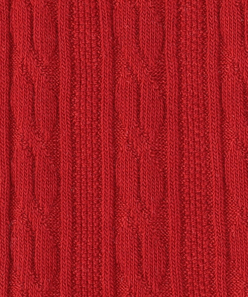 COMME CA ISM（コムサイズム）の「リンクス編み ケーブル柄 ソックス（ソックス/靴下・メンズ・ネイビー/レッド/グリーン/オフホワイト・27cm）」の11枚目の写真