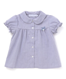 Tartine et Chocolat（タルティーヌエショコラ）の「コットンシャンブレー襟付きパフスリーブブラウス（シャツ/ブラウス）」