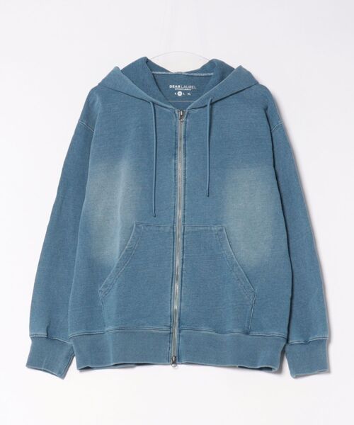 ムラサキスポーツ(ムラサキスポーツ)の「DEAR LAUREL/ディアローレル (SETUP対応) CUT DNM PARKA パーカー DL26S-1201(パーカー・メンズ・ライトインディゴブルー/インディゴブルー・M/L)」の5枚目の写真