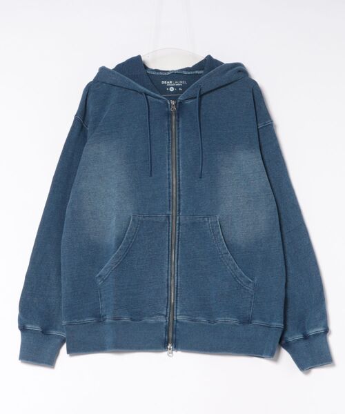 ムラサキスポーツ(ムラサキスポーツ)の「DEAR LAUREL/ディアローレル (SETUP対応) CUT DNM PARKA パーカー DL26S-1201(パーカー・メンズ・ライトインディゴブルー/インディゴブルー・M/L)」の4枚目の写真