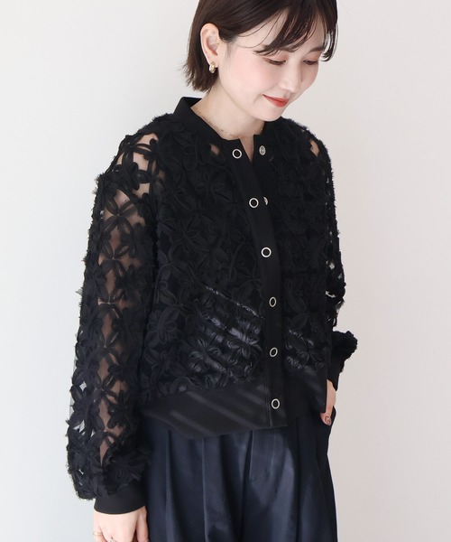 AMERICAN HOLIC（アメリカンホリック）の「アートレースカーディガン（カーディガン/ボレロ・レディース・ブラック/ブラウン/ピンク/アイボリー/ライトイエロー・M/L）」の13枚目の写真