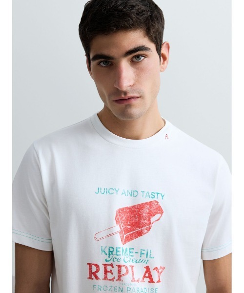 REPLAY（リプレイ）の「ヘビーコットンジャージーアイスバーTシャツ（Tシャツ/カットソー・メンズ・ホワイト・X-LARGE/LARGE/MEDIUM/SMALL）」の3枚目の写真