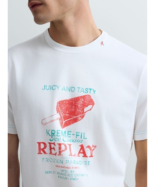 REPLAY（リプレイ）の「ヘビーコットンジャージーアイスバーTシャツ（Tシャツ/カットソー・メンズ・ホワイト・X-LARGE/LARGE/MEDIUM/SMALL）」の4枚目の写真