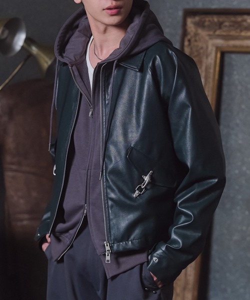 セール】Fireman Clasp Leather Jacket / ファイヤーマンクラスプ