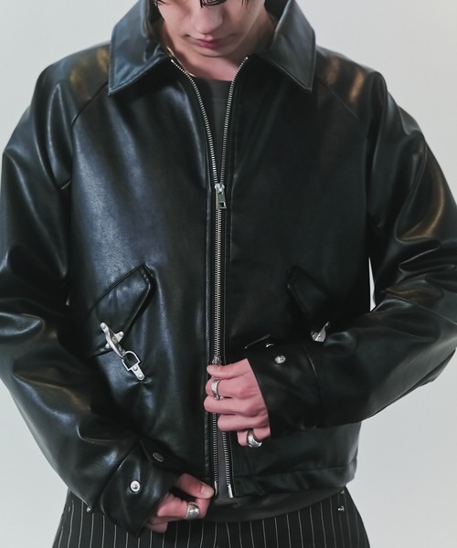 セール】Fireman Clasp Leather Jacket / ファイヤーマンクラスプ