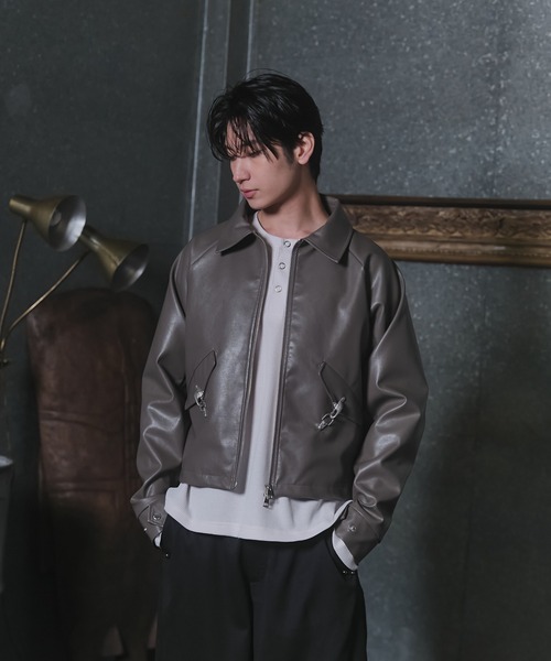 Confirm（コンファーム）の「Fireman Hook Leather Jacket / ファイヤーマンフックレザージャケット メンズ レディース ユニセックス（ライダースジャケット・メンズ・ブラック/カーキ/グリーン・M/L）」の15枚目の写真