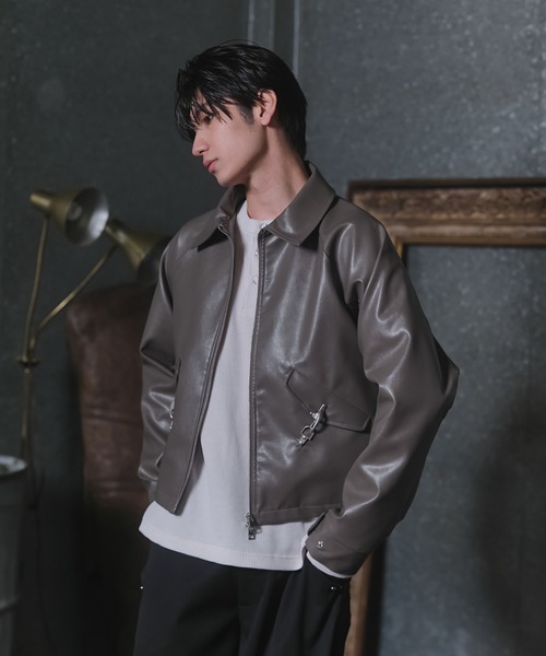 Confirm（コンファーム）の「Fireman Hook Leather Jacket / ファイヤーマンフックレザージャケット メンズ レディース ユニセックス（ライダースジャケット・メンズ・ブラック/カーキ/グリーン・M/L）」の16枚目の写真