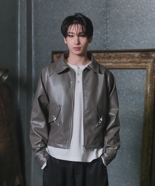 Confirm（コンファーム）の「Fireman Hook Leather Jacket / ファイヤーマンフックレザージャケット メンズ レディース ユニセックス（ライダースジャケット・メンズ・ブラック/カーキ/グリーン・M/L）」の17枚目の写真