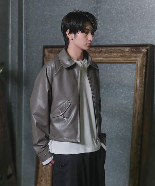 Confirm（コンファーム）の「Fireman Hook Leather Jacket / ファイヤーマンフックレザージャケット メンズ レディース ユニセックス（ライダースジャケット・メンズ・ブラック/カーキ/グリーン・M/L）」の20枚目の写真