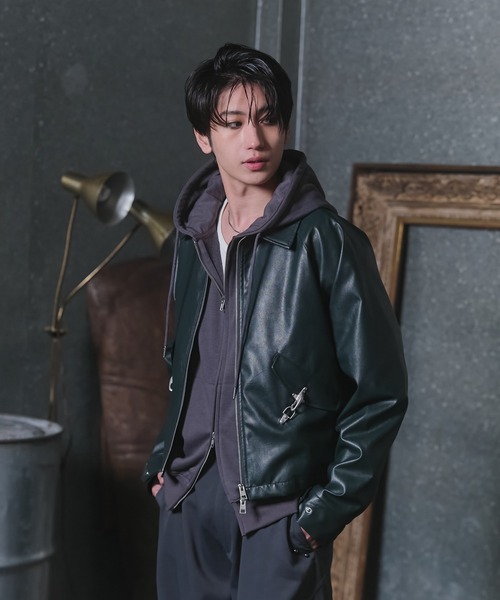 セール】Fireman Clasp Leather Jacket / ファイヤーマンクラスプ