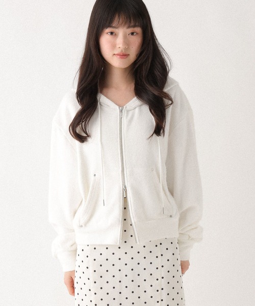 Heather（ヘザー）の「シャギーカットフーディ　647911（パーカー・レディース・ネイビー/アイボリー/グレー・FREE）」の4枚目の写真