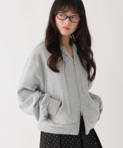 Heather（ヘザー）の「シャギーカットフーディ　647911（パーカー・レディース・ネイビー/アイボリー/グレー・FREE）」の12枚目の写真