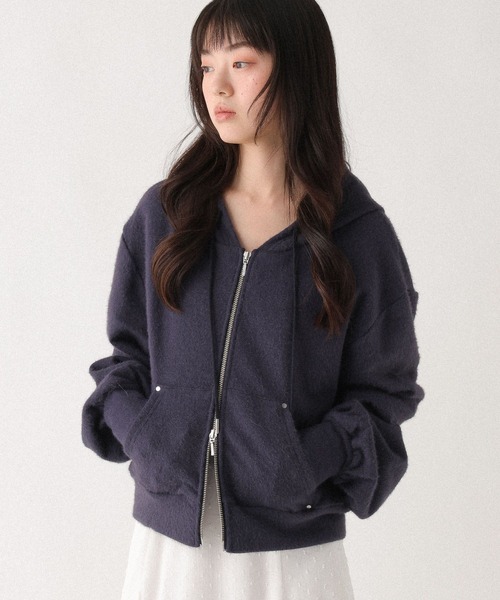 Heather（ヘザー）の「シャギーカットフーディ　647911（パーカー・レディース・ネイビー/アイボリー/グレー・FREE）」の19枚目の写真