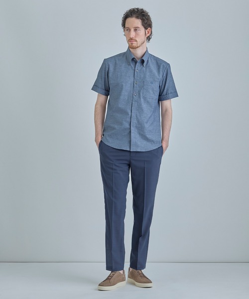 MEN'S BIGI（メンズビギ）の「【COLE HAAN/コール ハーン】別注 サマーサイロフィルウールピンチェックパンツ＜通気性＞（スラックス・メンズ・グレー/ネイビー・04/03/02/01）」の7枚目の写真
