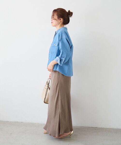 le.coeur blanc(ルクールブラン)の「キュプラナロースカート(スカート・レディース・チャコールグレー/モカ/カーキブラウン/ブラック・36/38)」の8枚目の写真