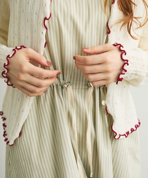 Crisp(クリスプ)の「バイカラーメロウVネックカーディガン(カーディガン/ボレロ・レディース・グレー/ホワイト・FREE)」の9枚目の写真