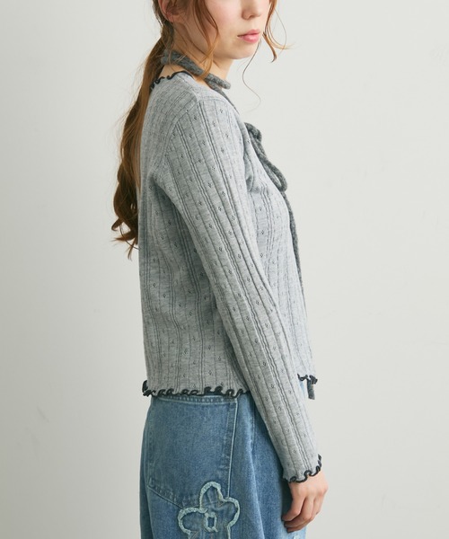 Crisp(クリスプ)の「バイカラーメロウVネックカーディガン(カーディガン/ボレロ・レディース・グレー/ホワイト・FREE)」の16枚目の写真