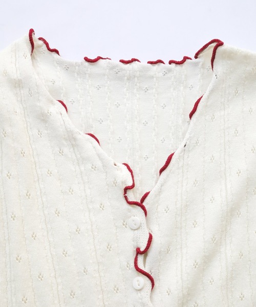 Crisp(クリスプ)の「バイカラーメロウVネックカーディガン(カーディガン/ボレロ・レディース・グレー/ホワイト・FREE)」の18枚目の写真