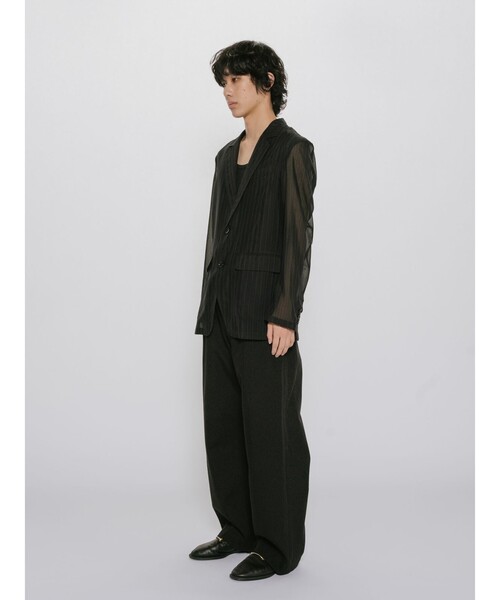 MIDIUMISOLID(ミディウミソリッド)の「MIDIUMISOLID Men’s シアーストライプジャケット(ダウンジャケット/コート・メンズ・ブラック/オフホワイト・48)」の10枚目の写真