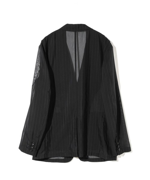 MIDIUMISOLID(ミディウミソリッド)の「MIDIUMISOLID Men’s シアーストライプジャケット(ダウンジャケット/コート・メンズ・ブラック/オフホワイト・48)」の17枚目の写真