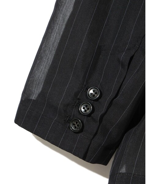MIDIUMISOLID(ミディウミソリッド)の「MIDIUMISOLID Men’s シアーストライプジャケット(ダウンジャケット/コート・メンズ・ブラック/オフホワイト・48)」の19枚目の写真