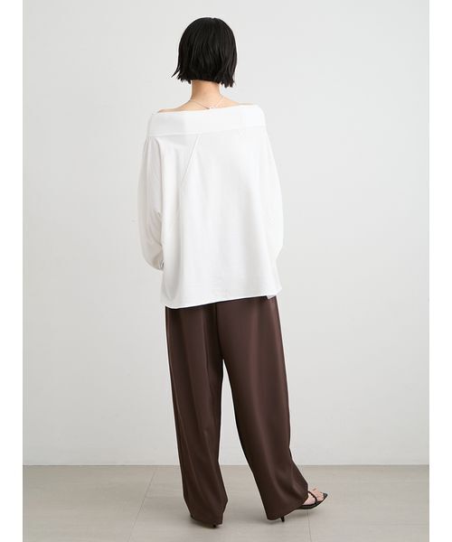 MIESROHE（ミースロエ）の「【洗える・接触冷感・UVカット】リサイクルサテンギャザーバレルパンツ（その他パンツ・レディース・ブラック/ホワイト/ブラウン・0/1）」の18枚目の写真