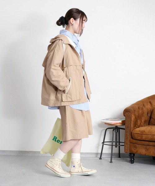 cepo(セポ)の「〈セットアップ対応〉撥水・UV・ウォッシャブル グログランショートパンツ(その他パンツ・レディース・ベージュ/ブラック/グレー・M)」の7枚目の写真