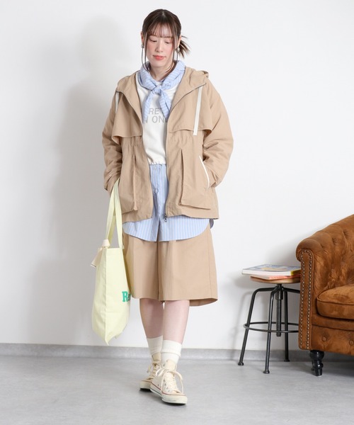 cepo(セポ)の「〈セットアップ対応〉撥水・UV・ウォッシャブル グログランショートパンツ(その他パンツ・レディース・ベージュ/ブラック/グレー・M)」の4枚目の写真