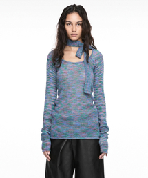NACHE（ナチェ）の「MIXED MUFFLER KNIT BLUE（ニット/セーター）」