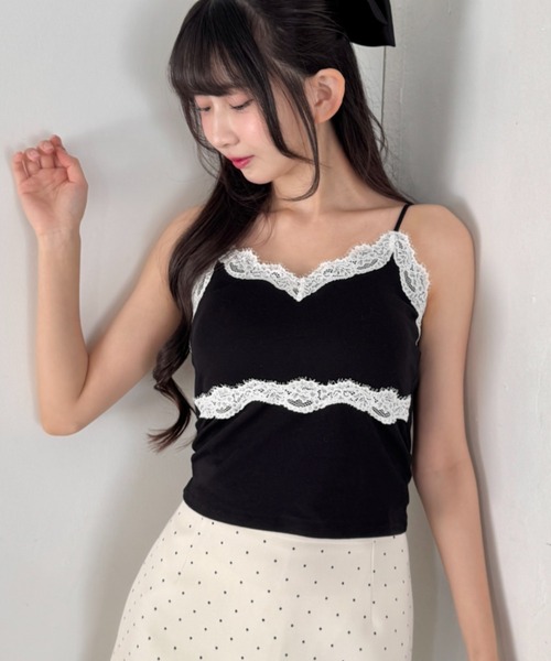 Loueme(ルエム)の「ヴィンテージレースブラキャミソール(キャミソール・レディース・イエロー/ホワイト系その他/ホワイト/ブラック/ブラック系その他/グレー・FREE)」の4枚目の写真