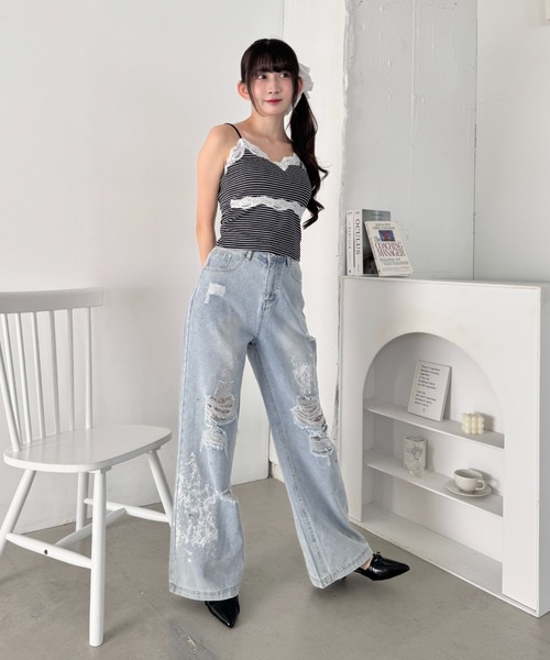 Loueme(ルエム)の「ヴィンテージレースブラキャミソール(キャミソール・レディース・イエロー/ホワイト系その他/ホワイト/ブラック/ブラック系その他/グレー・FREE)」の9枚目の写真