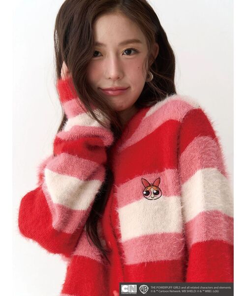 CALNAMUR（カルナムール）の「【パワーパフ ガールズ】カラーボーダーニットカーデ（カーディガン/ボレロ・レディース・レッド/グリーン/ブルー・FREE）」の10枚目の写真