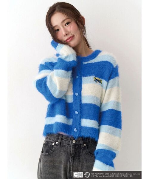 CALNAMUR（カルナムール）の「【パワーパフ ガールズ】カラーボーダーニットカーデ（カーディガン/ボレロ・レディース・レッド/グリーン/ブルー・FREE）」の11枚目の写真